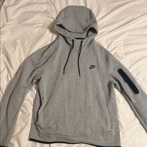 Nike tech Heather Gray pullover Hoodie with Black Details